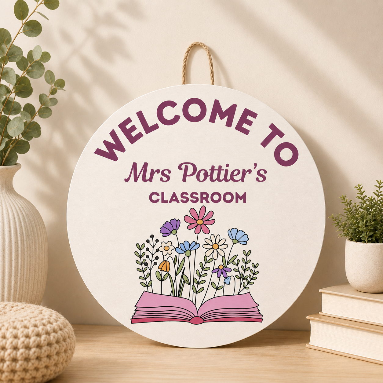Classroom Door Sign - Open book