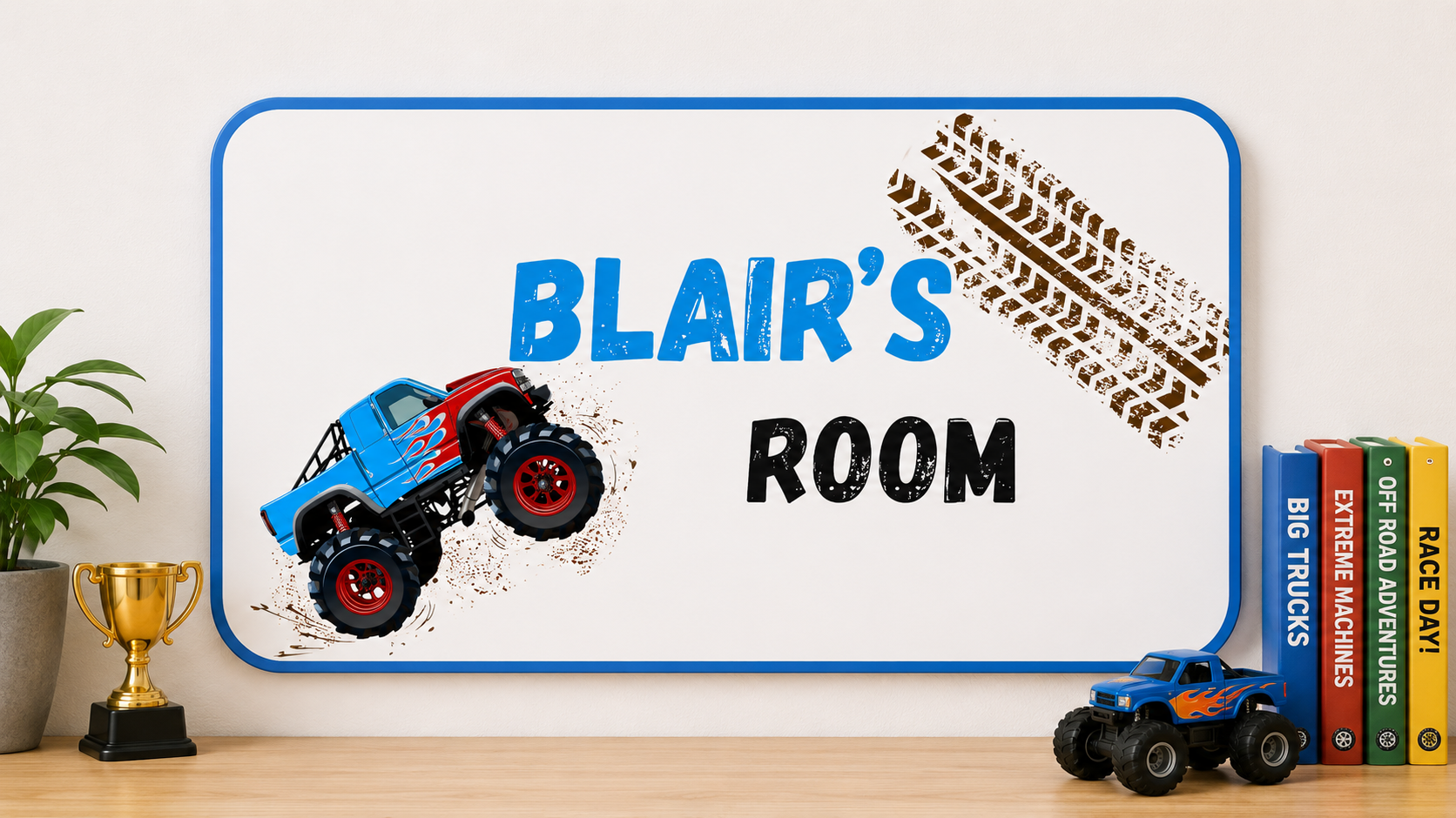 Bedroom Door Sign - Monster Truck