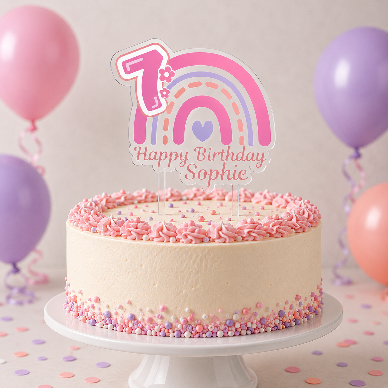 Rainbow Cake Topper