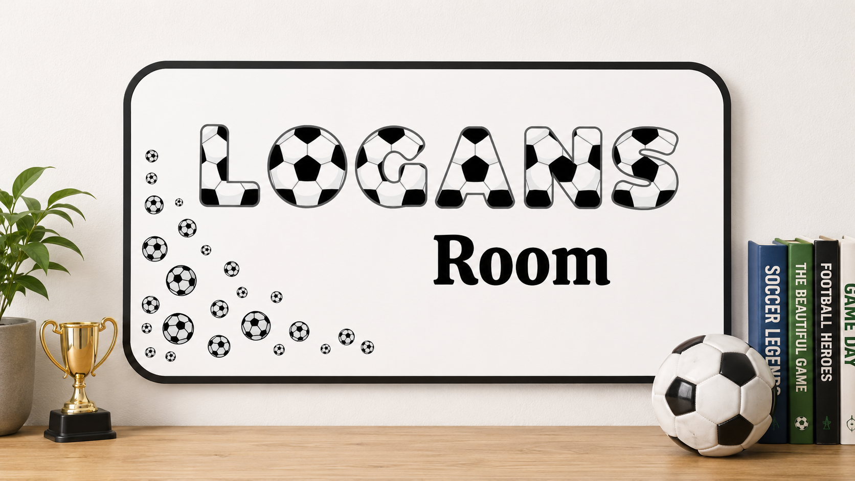 Bedroom Door Sign - Soccer